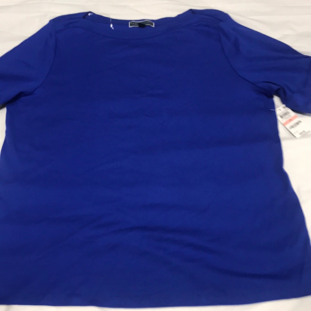 Ultra Blue- Elbow Boat Neck 3/4 sleeve Blouse 2X